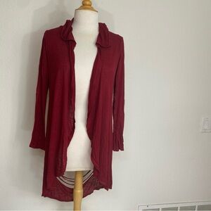3/$25 Fury Wine Hooded Slashed Lightweight Duster Cardigan Size Small Grunge
